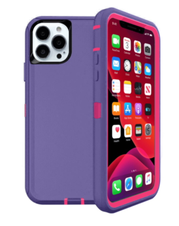 Heavy Duty Case for iPhone 13 Pro (DARK PURPLE & PINK) (Only Ground Shipping)