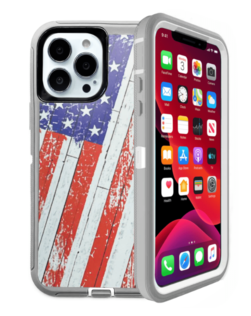 Heavy Duty Case for iPhone 13 Pro (US FLAG) (Only Ground Shipping)
