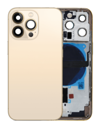 Back Housing Frame with Small Components Pre-Installed for iPhone 13 Pro (NO LOGO) (US Version) (GOLD)