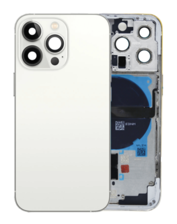 Back Housing Frame with Small Components Pre-Installed for iPhone 13 Pro (NO LOGO) (US Version) (SILVER)