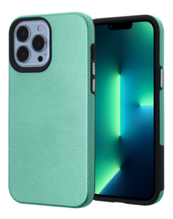 Shock Absorption Protective Dual Layer Case - TEAL for iPhone 13 Pro Max (Only Ground Shipping)