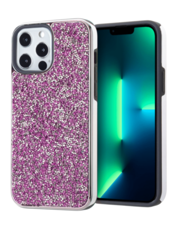 Bling Diamond Dual Layer Protection Case - PINK for iPhone 13 Pro (Only Ground Shipping)