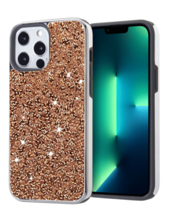 Bling Diamond Dual Layer Protection Case - GOLD for iPhone 13 Pro Max (Only Ground Shipping)