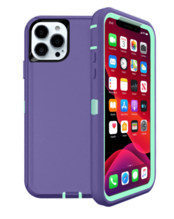 Heavy Duty Case for iPhone 13 Pro Max (PURPLE & TEAL) (Only Ground Shipping)