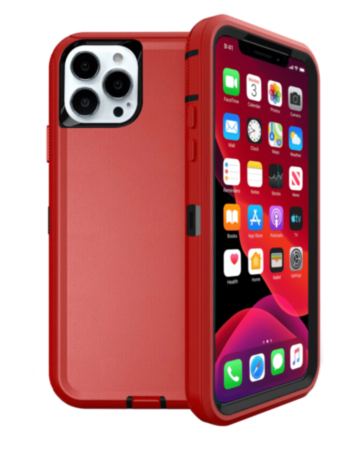 Heavy Duty Case for iPhone 13 Pro Max (RED & BLACK) (Only Ground Shipping)