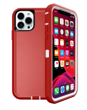 Heavy Duty Case for iPhone 13 Pro Max (RED & WHITE) (Only Ground Shipping)