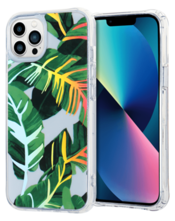 Flower Print Design Hard Clear Case - G32 for iPhone 13 Pro (Only Ground Shipping)