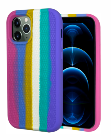 Dual Layer Serrated Case - RAINBOW PINK for iPhone 13 Pro Max (Only Ground Shipping)