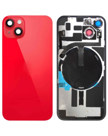 Back Glass with MagSafe Magnet & NFC & Flashlight Flex for iPhone 14 (NO LOGO) (RED)