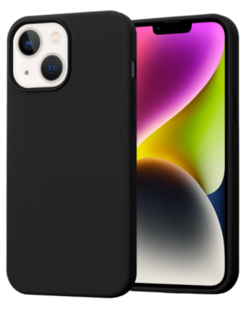 Soft Solid Silicone Case (Full Buttom Cover) - BLACK for iPhone 13 / 14 / 16e / 17e (Only Ground Shipping)