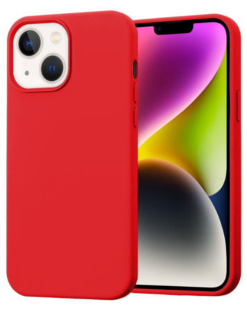 Soft Solid Silicone Case (Full Buttom Cover) - RED for iPhone 13 / 14 / 16e / 17e (Only Ground Shipping)