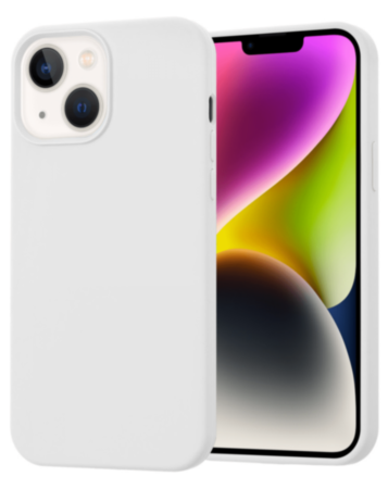 Soft Solid Silicone Case (Full Buttom Cover) - WHITE for iPhone 13 / 14 / 16e / 17e (Only Ground Shipping)