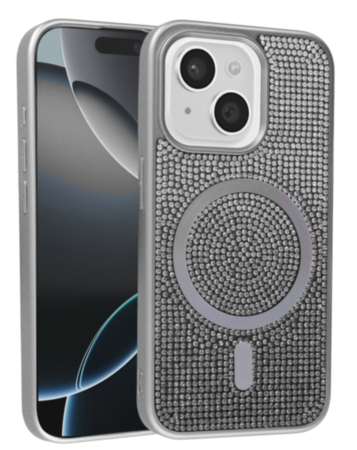 Wireless Charging Bling Diamond Crystal Case - SILVER for iPhone 13 / 14 (Only Ground Shipping)