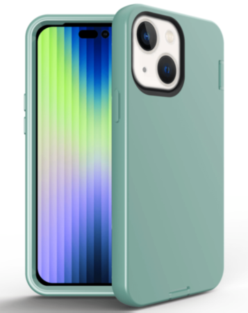 iPhone 14 Plus / 15 Plus Silicone Design Heavy Duty Case - GREEN (Only Ground Shipping)