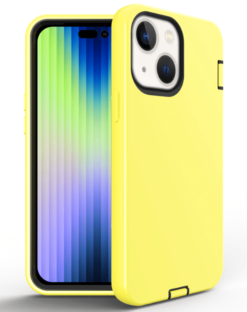 iPhone 14 Plus / 15 Plus Silicone Design Heavy Duty Case - YELLOW (Only Ground Shipping)