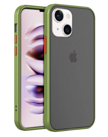iPhone 14 Plus / 15 Plus Hard PC Rear / Soft TPU Colorful Border Case - DARK GREEN (Only Ground Shipping)