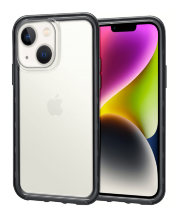 iPhone 14 Plus / 15 Plus Acrylic Dual Layer Transparent Case - BLACK (Only Ground Shipping)