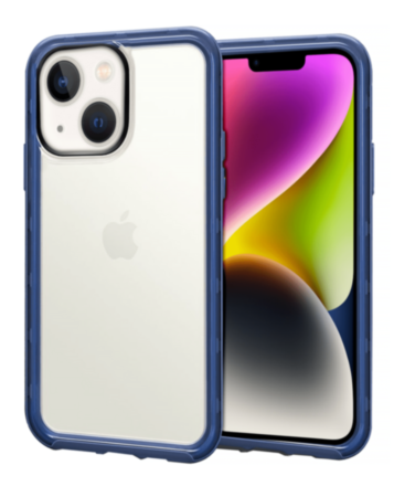 iPhone 14 Plus / 15 Plus Acrylic Dual Layer Transparent Case - BLUE (Only Ground Shipping)