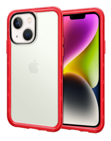 iPhone 14 Plus / 15 Plus Acrylic Dual Layer Transparent Case - RED (Only Ground Shipping)