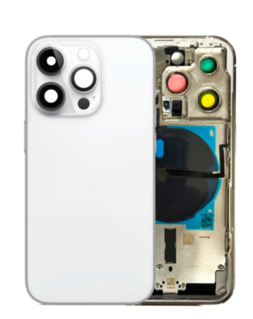 Back Housing Frame with Small Components Pre-Installed for iPhone 14 Pro (NO LOGO) (US Version) (SILVER)