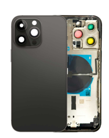 Back Housing Frame with Small Components Pre-Installed for iPhone 14 Pro Max (NO LOGO) (US Version) (SPACE BLACK)