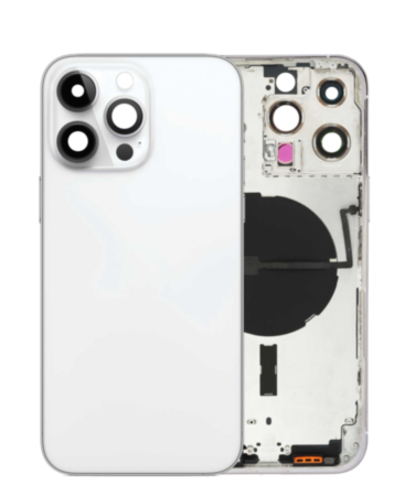 Back Housing Frame with Small Components Pre-Installed for iPhone 14 Pro Max (NO LOGO) (International)(SILVER)