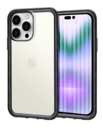 Acrylic Dual Layer Transparent Case - BLACK for iPhone 15 Pro (Only Ground Shipping)