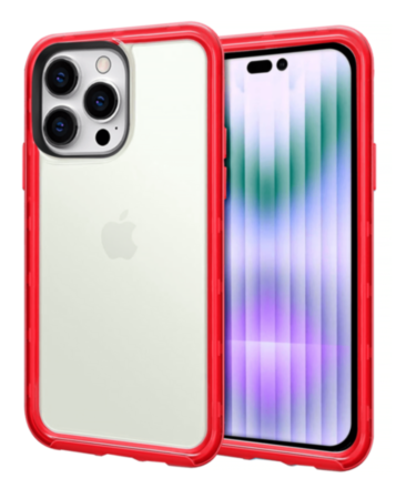 Acrylic Dual Layer Transparent Case - RED for iPhone 15 Pro (Only Ground Shipping)
