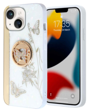 Luxury Diamond Shiny Cases with Ring - Style 35 for iPhone 15 (Only Ground Shipping)