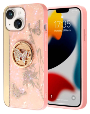 Luxury Diamond Shiny Cases with Ring - Style 36 for iPhone 15 (Only Ground Shipping)