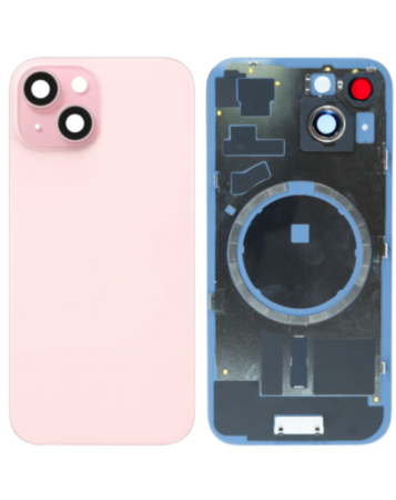 Back Glass with MagSafe Magnet for iPhone 15 (NO LOGO) (PINK)