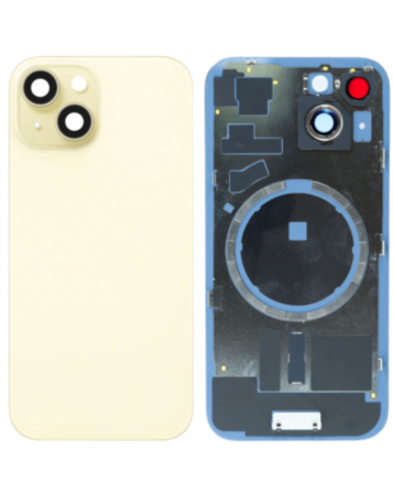 Back Glass with MagSafe Magnet for iPhone 15 (NO LOGO) (YELLOW)