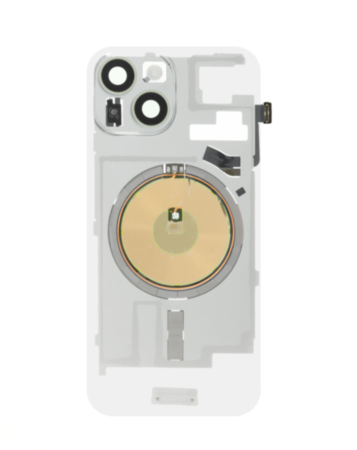 Clear Back Glass with Wireless NFC and MagSafe Magnet for iPhone 15 (NO LOGO) (GREEN)