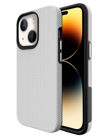 iPhone 14 Plus / 15 Plus Shock Absorption Protective Dual Layer Case - SILVER (Only Ground Shipping)