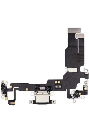 Order the Charging Port Flex Cable for iPhone 15 in black, premium quality.