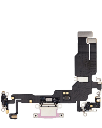Stock up on the Charging Port Flex Cable for iPhone 15 in pink, premium quality.