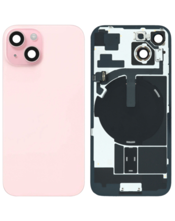 Back Glass with Frame and MagSafe Magnet for iPhone 15 (PINK) (Service Pack)
