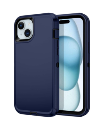 Heavy Duty Case for iPhone 14 Plus / 15 Plus (DARK BLUE & BLACK) (Only Ground Shipping)