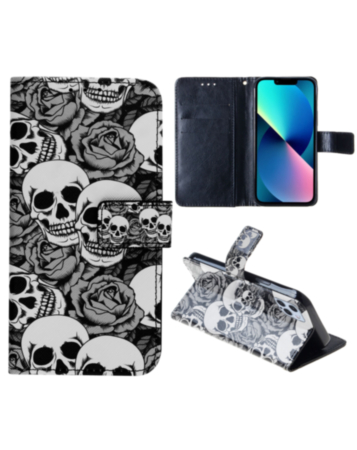 Leather Wallet Case with Card Slot - SKELETON for iPhone 15 Pro (Only Ground Shipping)