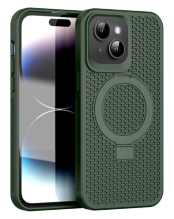 Heat Dissipation Case with Kickstand - GREEN for iPhone 15 Pro (Only Ground Shipping)