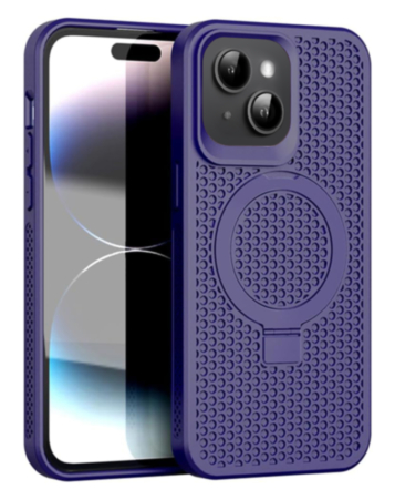 Heat Dissipation Case with Kickstand - PURPLE for iPhone 15 Pro (Only Ground Shipping)