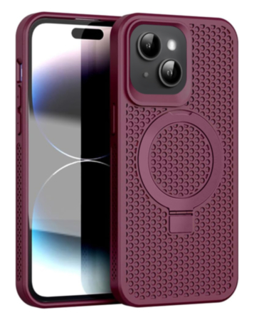 Heat Dissipation Case with Kickstand - RED for iPhone 15 Pro (Only Ground Shipping)