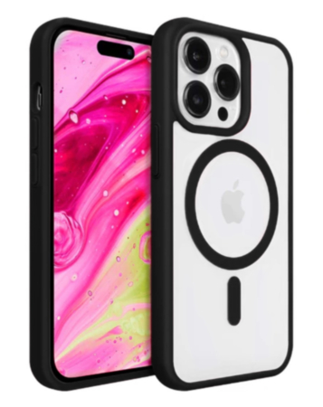 Wireless Charging Case - BLACK (Full Bottom Close) for iPhone 15 Pro (Only Ground Shipping)
