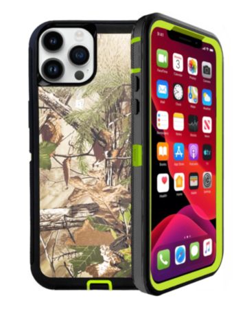 Heavy Duty Case for iPhone 15 Pro (CAMO GREEN) (Only Ground Shipping)