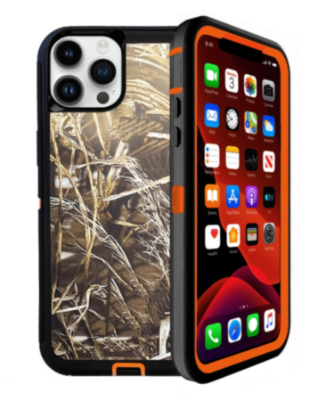 Heavy Duty Case for iPhone 15 Pro (CAMO ORANGE) (Only Ground Shipping)