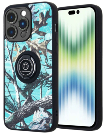 Pattern Design Hard PC Rear / Soft TPU Case with I- ring Holder - Style 5 for iPhone 15 Pro (Only Ground Shipping)