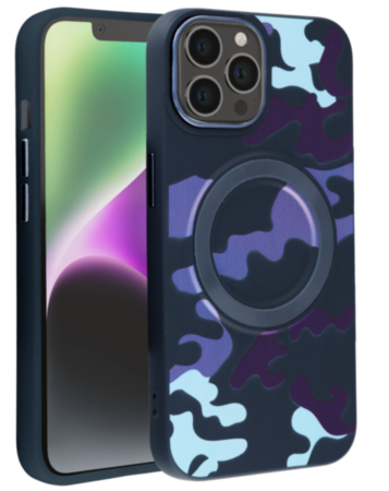 Camouflage Design Wireless Charging Case - PURPLE for iPhone 15 Pro (Only Ground Shipping)