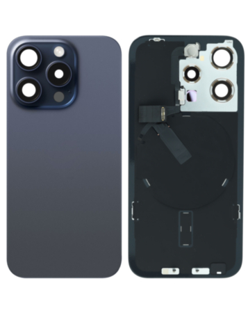 Back Glass with Frame and MagSafe Magnet for iPhone 15 Pro (BLUE TITANIUM) (Service Pack)
