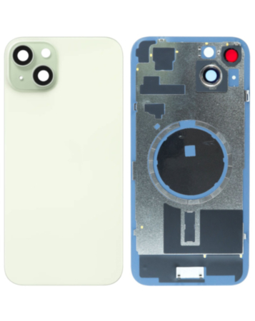 Back Glass with MagSafe Magnet for iPhone 15 Plus (NO LOGO) (GREEN)