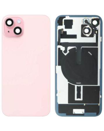 Back Glass with MagSafe Magnet & NFC & Flashlight Flex for iPhone 15 Plus (PINK) (NO LOGO)